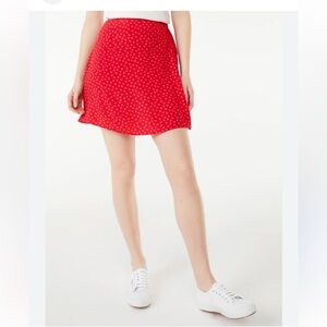 Free Assembly Women’s Red Polka Dot Short Skirt Size XL